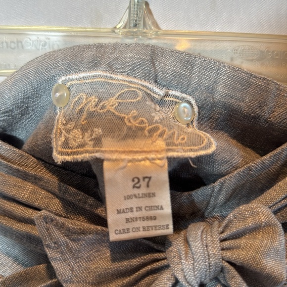 Pretty Nick & Mo Blue Linen Shorts With Tie Waist Size 27 - Picture 3 of 5